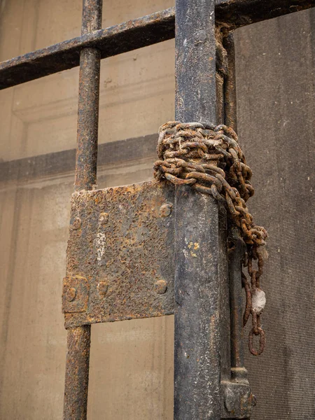 old chain and padlock in an old and abandoned window hd image