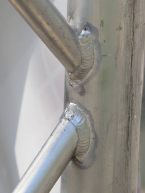 Kaynaklı alüminyum yapı. Mühendislik ve mimari hd görüntüsü kavramı