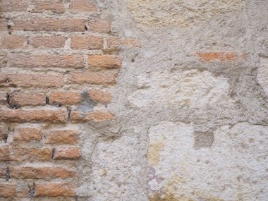 Tuğla duvar, kırmızı renk, geniş duvarcılık manzarası. Yüksek kalite fotoğraf