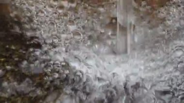 water running in a fountain in summer. Concept of climate change. High quality FullHD footage