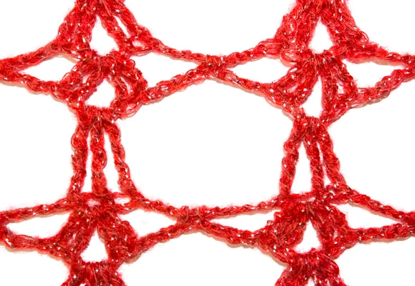 Red knitted frame — Stock Photo, Image