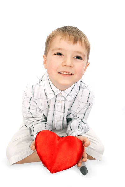 Jongen met een hart — Stockfoto