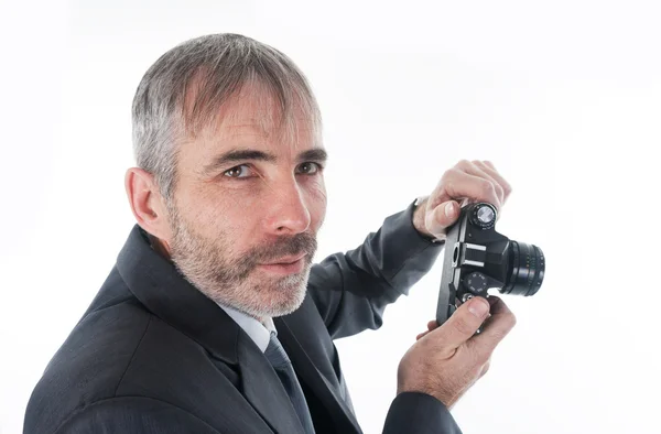 Un hombre con una cámara — Foto de Stock