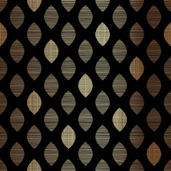 Gold Texture Geometriska Sömlösa Mönster Design Svart Bakgrund — Stock vektor