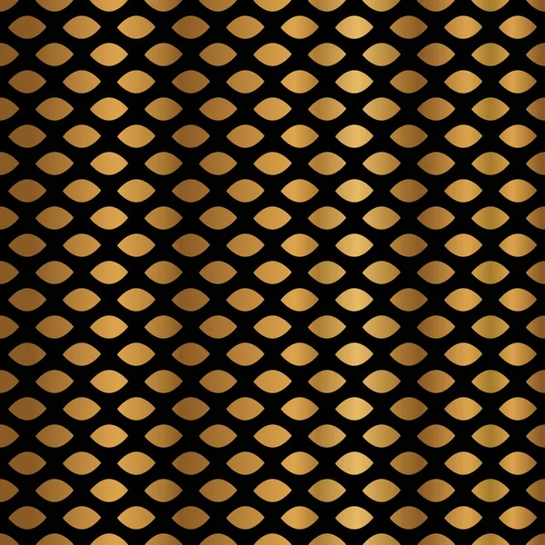 Elegante Modello Geometrico Oro Senza Cuciture Sfondo Nero — Vettoriale Stock