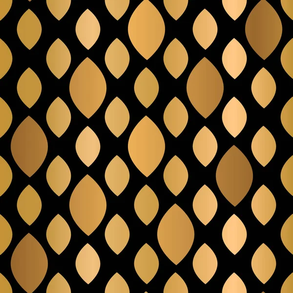 Elegantes Stilvolles Gold Geometrisches Nahtloses Muster Auf Schwarzem Hintergrund — Stockvektor