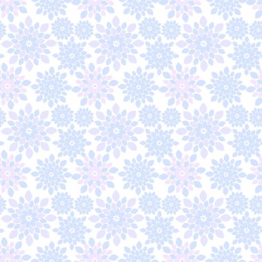 Pastel Mavi Çiçek Tekrarlama Deseni Arkaplanı