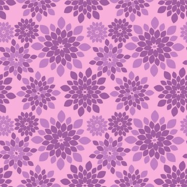 Mor Soyut Çiçek Tekrarlama Deseni Arkaplanı