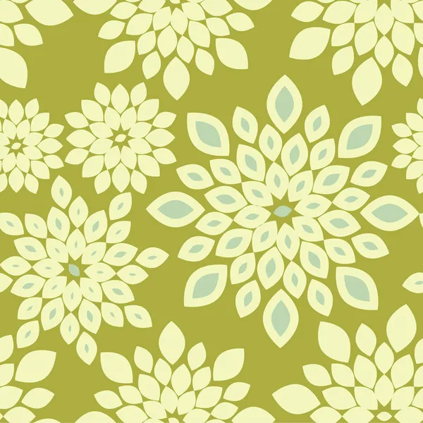 Πράσινο Floral Επανάληψη Φόντου Μοτίβο — Διανυσματικό Αρχείο