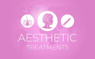 Cilt, Yüz ve Enjeksiyon Simgeleri İçin Pembe Estetik Tedavi Arkaplan Resimleri 