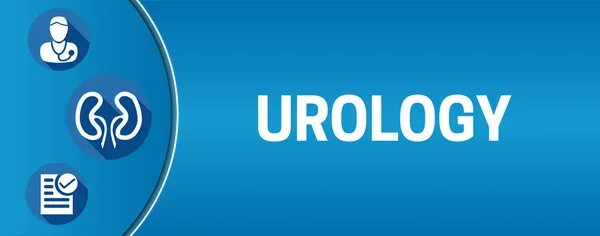 Blu Urologia Banner Illustrazione Sfondo — Vettoriale Stock