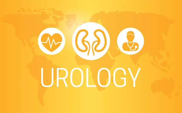 Urology Banner Illustration Design World Map — Stock Vector