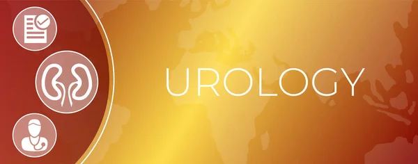 Urologia Banner Illustrazione Design Sfondo Internazionale — Vettoriale Stock