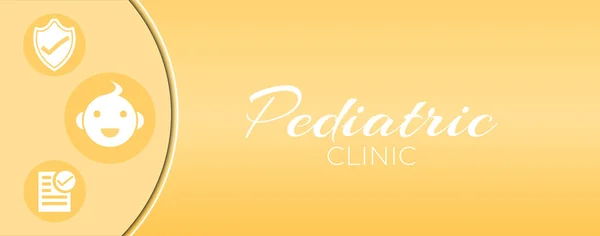 Pastel Yellow Happy Pediatrická Klinika Základní Ilustrace — Stockový vektor
