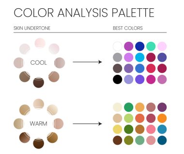 Renk Analizi Paleti: Cool and Warm Skin Undertones and the Best Colors to Wear Chart