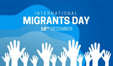 International Migrants Day Background Illustration with Water and Sea Waves clipart