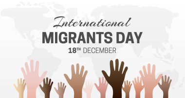 International Migrants Day Background Illustration with Hands clipart