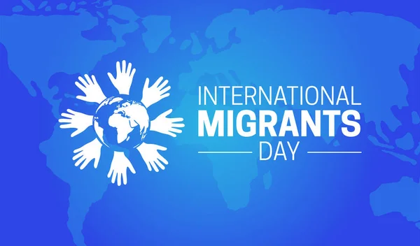 Μπλε Διεθνής Ημέρα Μεταναστών Εικονογράφηση Φόντου — Διανυσματικό Αρχείο
