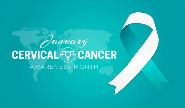 Gebärmutterhalskrebs Awareness Month Hintergrund Illustration — Stockvektor