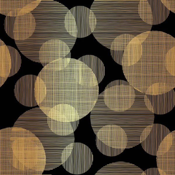 Luxury Gold Geometric Pattern Design Black Background Circle Texture — Stock Vector