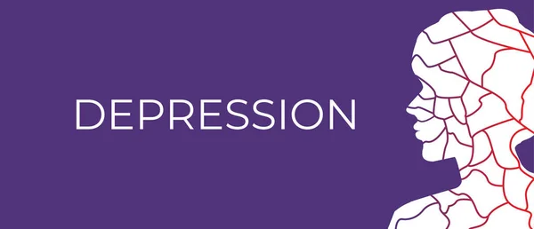 Purple Depression Background Illustration — 图库矢量图片