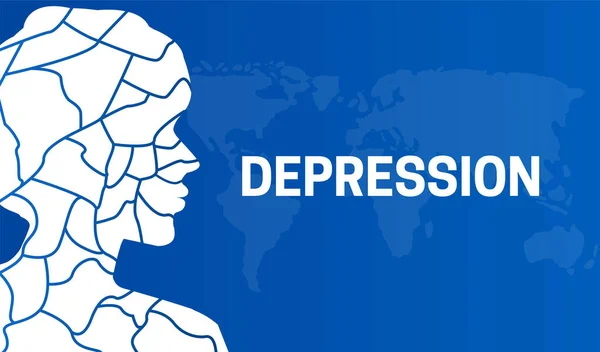 Blue Depression Background Illustration — 图库矢量图片