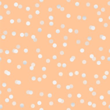 Zarif Şeftali, Kusursuz Noktasız, Gümüş Polkadotlarla Tekrar Arkaplan