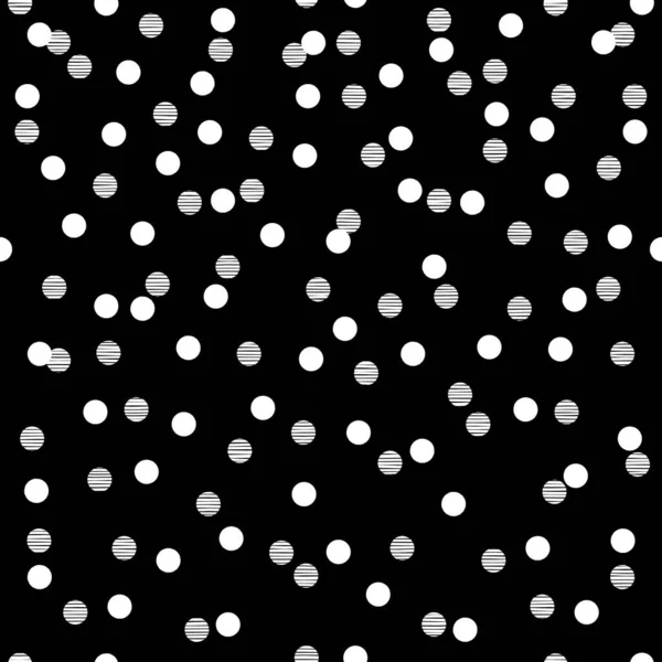 Black White Dots Seamless Background Pattern Polkadots — Stock Vector