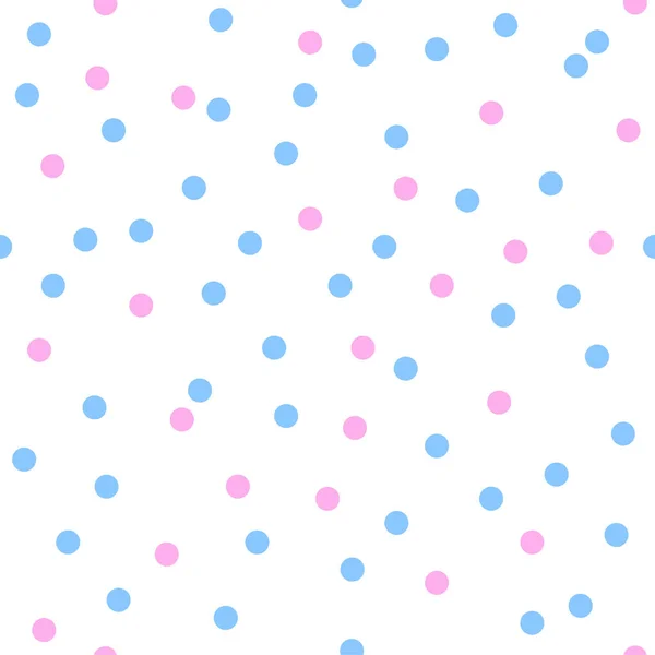 Pink Blue Seamless Dot Repeat Pattern White Background Polkadots — Stock Vector