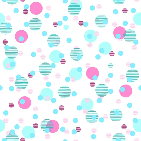 Fun Blue Pink Geometric Seamless Pattern Design White Background — Stock Vector