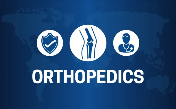 Orthopedics Banner Background Illustration World Map — Stock Vector