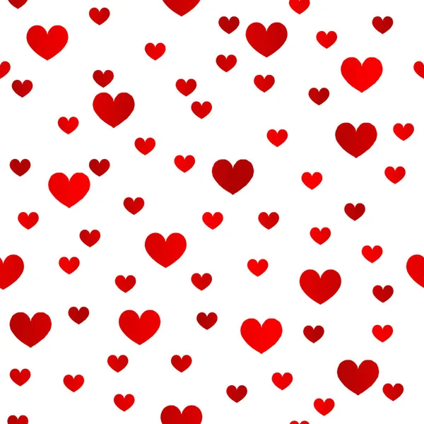 Κόκκινο Ρομαντικό Καρδιά Απρόσκοπτη Σχεδιασμός Μοτίβο Λευκό Φόντο — Διανυσματικό Αρχείο