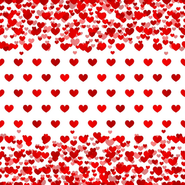Κόκκινες Καρδιές Λευκό Φόντο Οριζόντια Σχέδιο Μοτίβο Για Την Ημέρα — Διανυσματικό Αρχείο