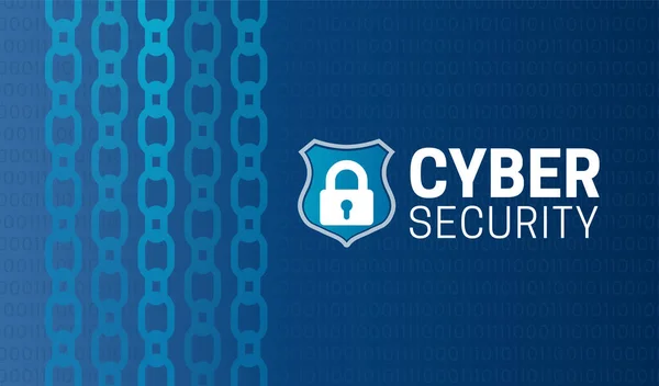 Cyber Security Háttér Illusztráció Banner — Stock Vector