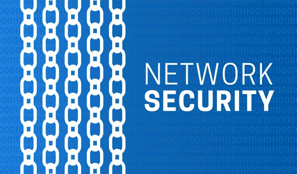 Network Security Background Illustration Banner Chains — стоковый вектор