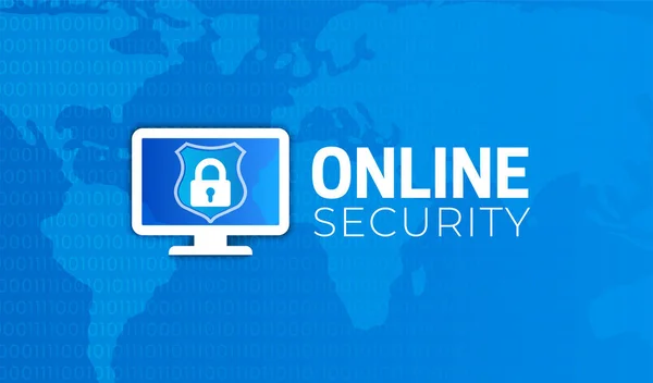 Online Security Background Illustration Design Computer Icon — Wektor stockowy