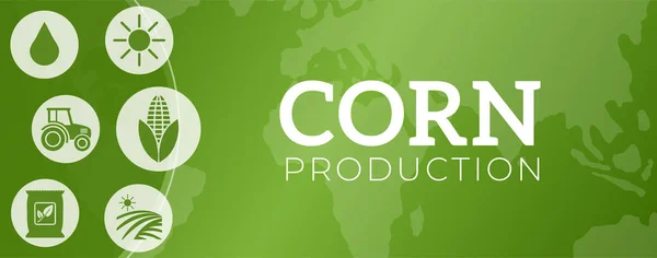 Banner Ilustração Produção Milho Verde — Vetor de Stock