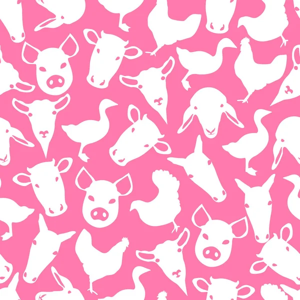 Design Animal Ferme Domestique Rose — Image vectorielle