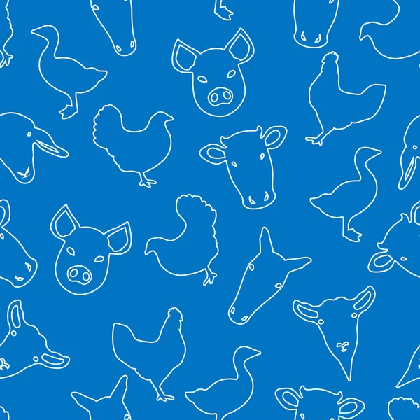 Design Animal Ferme Domestique Bleu — Image vectorielle