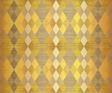 Zarif Altın ve Sarı Rhombus Geometrik Kusursuz Desen Tasarımı
