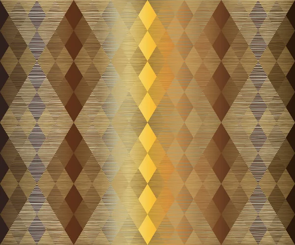 Elegant Gold Brown Rhombus Geometric Seamless Pattern Design Contemporary Style — Stock Vector