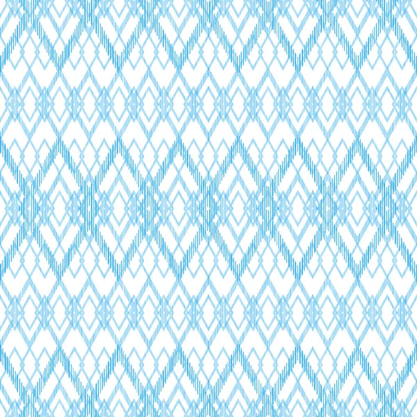Design Losange Géométrique Blanc Bleu Sans Couture — Image vectorielle