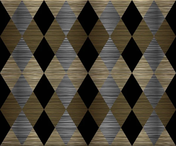 Elegante Raute Geometrisches Nahtloses Muster Goldener Metallfarbe — Stockvektor