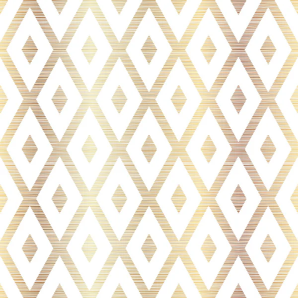 Elegantes Gold Rauten Muster Mit Streifen — Stockvektor