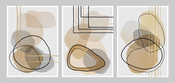 Kahverengi ve Bej Soyut Modern Sanatlar veya Dijital Geometrik Boyama