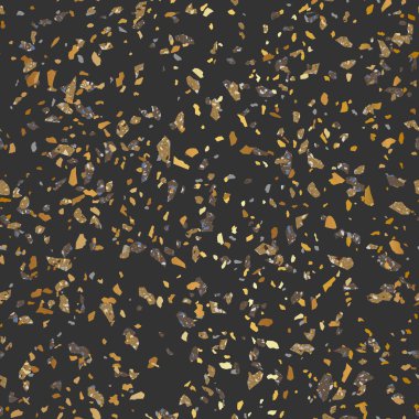 Siyah Altın Terrazzo Taş Yapısı Kusursuz Desen Tasarımı