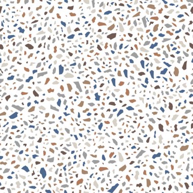 Beyaz Arkaplanda Küçük Terrazzo Taş Yapısı Kusursuz Desen Tasarımı