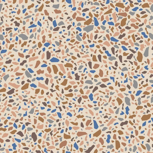 Beige Terrazzo Sten Struktur Sömlös Mönster Design — Stock vektor