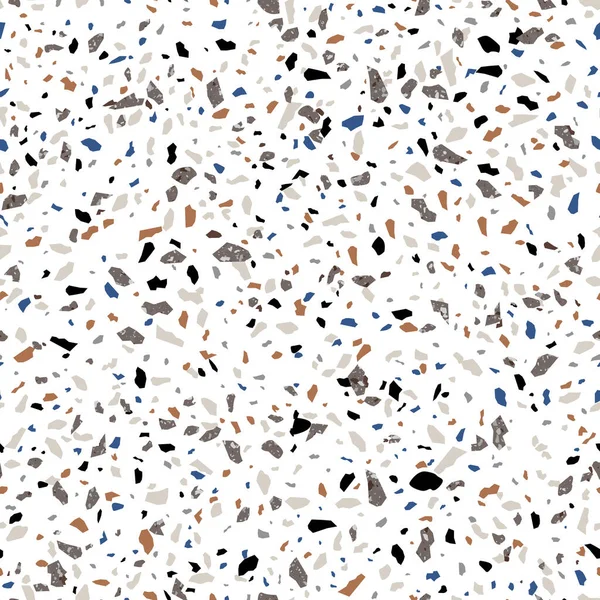 Terrazzo Pedra Textura Sem Costura Padrão Design — Vetor de Stock