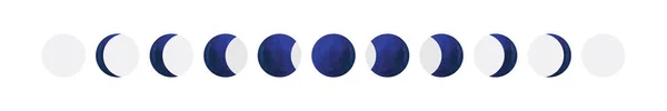 Illustration Dunkelblauen Mondphasen — Stockvektor